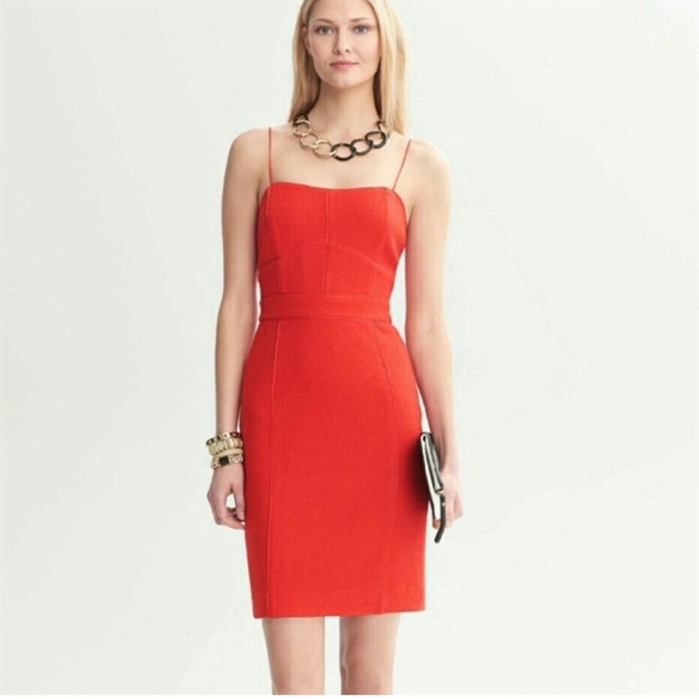 Banana Republic Red Vermillion Pink Piped Corset
Dress